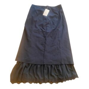 A New Day Black Midi Skirt with lower lace underlay New size M